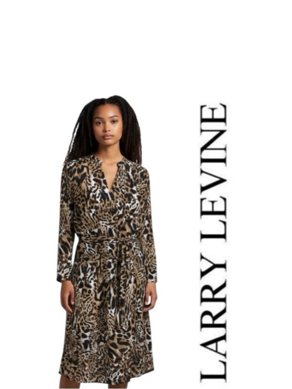 Larry Levine Animal Print Shirtdress